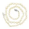 Image 3 : Vintage GIA Graduated Akoya Saltwater Pearl Necklace w/ 14k Gold Diamond Clasp