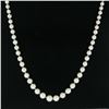Image 4 : Vintage GIA Graduated Akoya Saltwater Pearl Necklace w/ 14k Gold Diamond Clasp