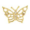 Image 1 : 14k Gold 0.09 ctw Diamond Polished Butterfly w/ Open Work Wings Brooch Pin Penda