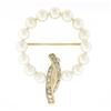 Image 1 : Vintage 14k Gold Cultured Pearl w/ 0.32 ctw Diamond Round Circle Wreath Pin Broo