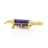 Image 6 : Vintage 14k Yellow Gold Oval Purple Stone Detailed Turtle or Tortoise Pin Brooch