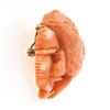 Image 7 : Vintage 14k Gold GIA NO DYE Large Hand Carved Owl Coral Cameo Pendant Brooch Pin