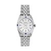 Image 2 : Rolex Mens Stainless Steel Silver Index 18K White Gold Diamond & Sapphire Bezel