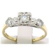 Image 1 : Vintage 14k Yellow & White Gold 0.40 ctw 3 Stone Illusion Set Round Diamond Ring