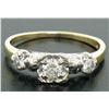 Image 2 : Vintage 14k Yellow & White Gold 0.40 ctw 3 Stone Illusion Set Round Diamond Ring