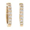 Image 1 : NEW 14k Rose Gold 0.28 ctw Pave Round Diamond 12.6mm Petite Huggie Hoop Earrings