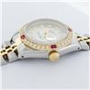 Image 4 : Rolex Ladies Quickset Two Tone 18K Yellow Gold And Steel Silver Diamond And Ruby