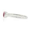 Image 5 : 18k White Gold 0.81 ctw GIA Cushion Padparadscha Sapphire Bezel Solitaire Ring