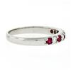 Image 6 : New 14K White Gold 3mm 0.62 ctw Alternating Shared Prong Ruby & Diamond Band Rin