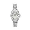 Image 2 : Rolex Ladies Stainless Steel Silver Index Diamond Bezel Date Wristwatch