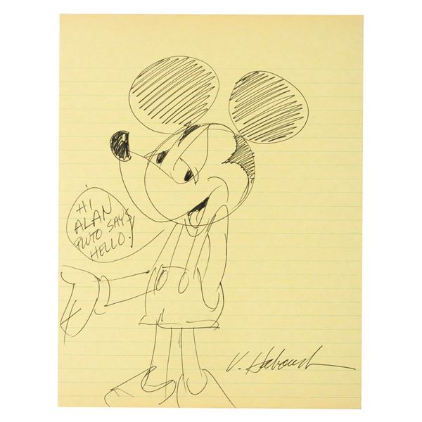 A Victor Haboush Signed Mickey Mouse Drawing.