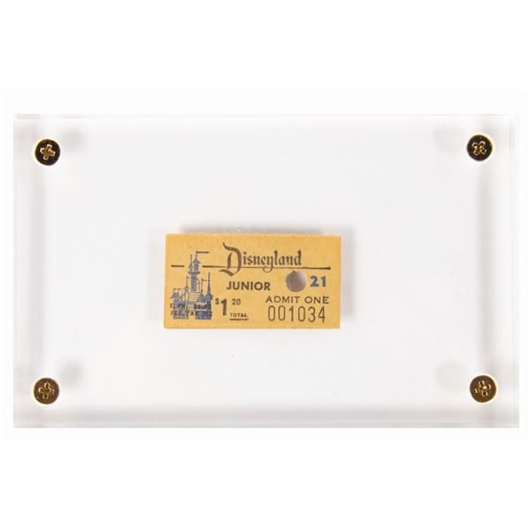A 1950s Disneyland Single Admission Junior Ticket.