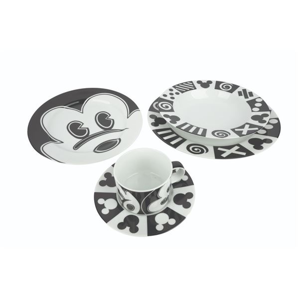 A Disney Dimensions M. Baer Mod Mickey Dish Set.