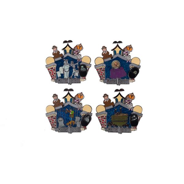 A Set of Haunted Mansion Memorable Scenes Pins.