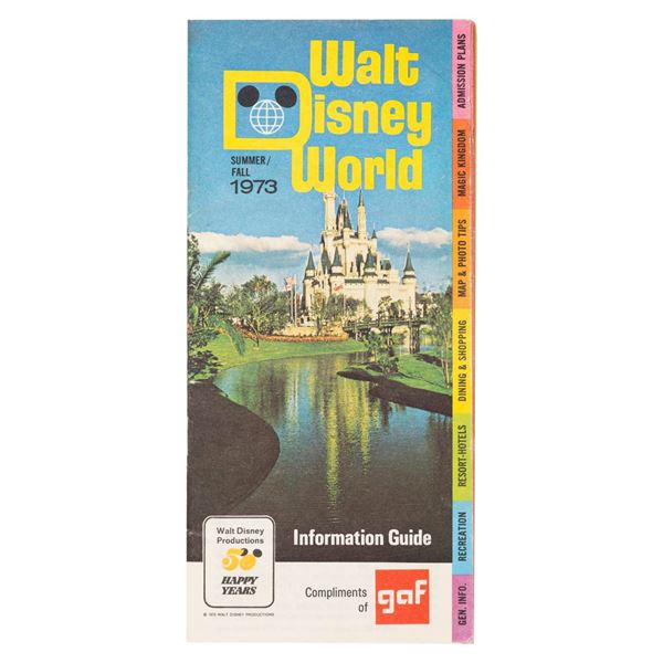 A 1973 Walt Disney World Information Guide.