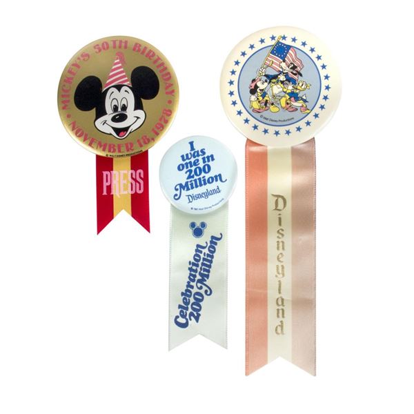 A Trio of Disneyland Ribbon Buttons.