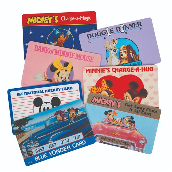 A Collection of Novelty Disney Charge Cards by OSP.