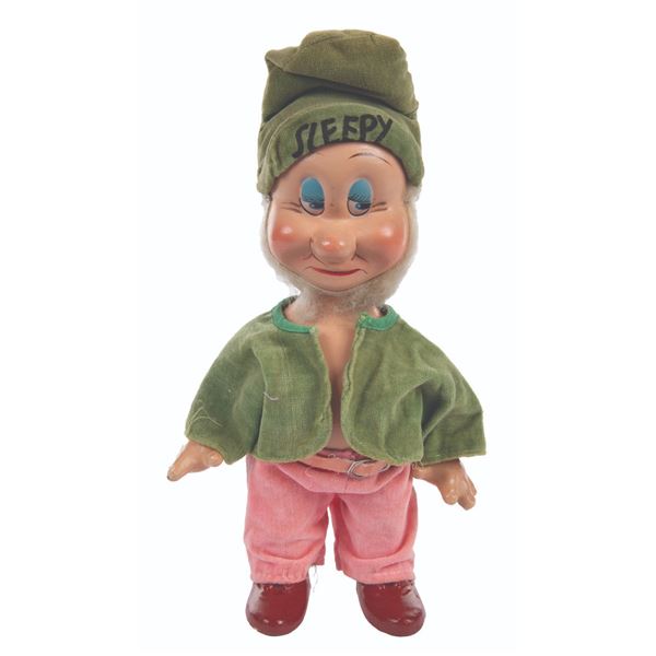 A 1938 Sleepy Seven Dwarf Doll by Knickerbocker.