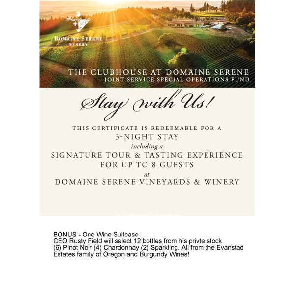 Domaine Serene Winery Stay