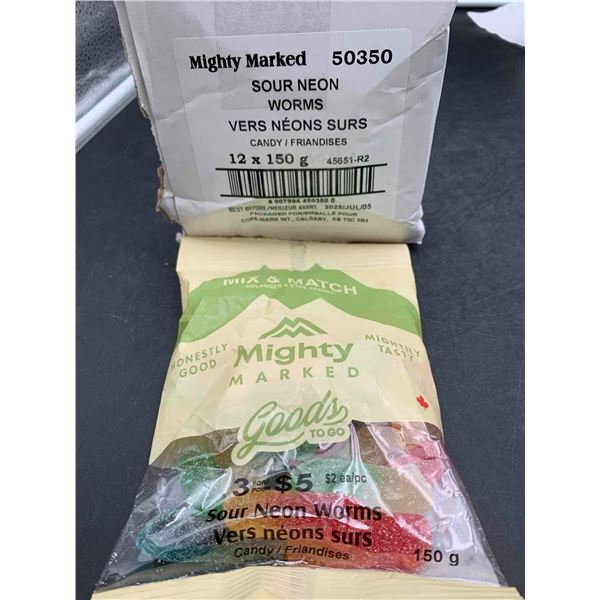 Mighty Marked Good Sour Neon Worms (12 x 150g)