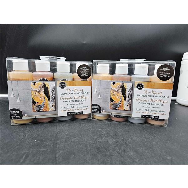 Color Pour Pre-Mixed Metallic Pouring Paint Kit (2 x 4 x 113g)