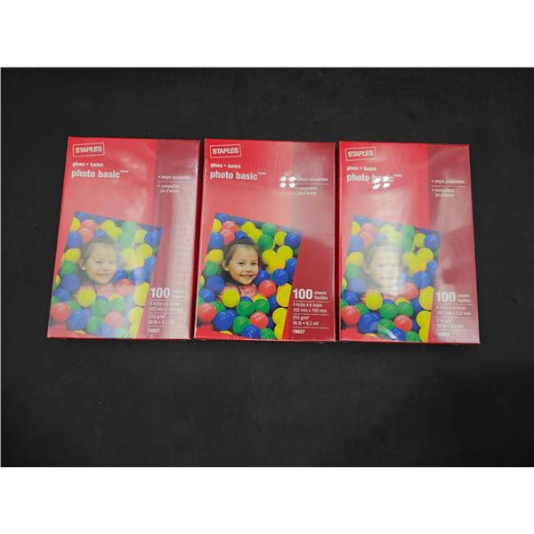 Staples Gloss Photo Basic Paper (3 x 100)