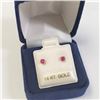 Image 4 : 14K Gold Ruby 3Mm Earrings, Made in Canada, Suggested Retail Value $200