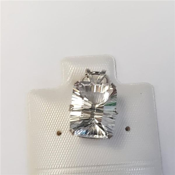 Silver White Topaz (3.4ct) Pendant, Made in Canada, Suggested Retail Value $160