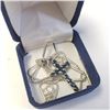 Image 3 : Silver Sapphire Cross 18" Necklace, Suggested Retail Value $400