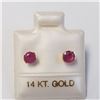 Image 1 : 14K Yellow Gold Ruby Earrings, Made in Canada, Suggested Retail Value $240