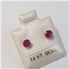 Image 2 : 14K Yellow Gold Ruby Earrings, Made in Canada, Suggested Retail Value $240