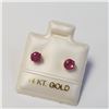 Image 3 : 14K Yellow Gold Ruby Earrings, Made in Canada, Suggested Retail Value $240