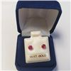 Image 4 : 14K Yellow Gold Ruby Earrings, Made in Canada, Suggested Retail Value $240
