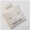 Image 2 : 14K Yellow Gold Fresh Water Pearl 3Mm Earrings, Made in Canada, Suggested Retail Value $160