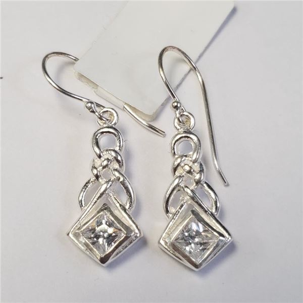 Silver Cubic Zirconia Earrings, Suggested Retail Value $50