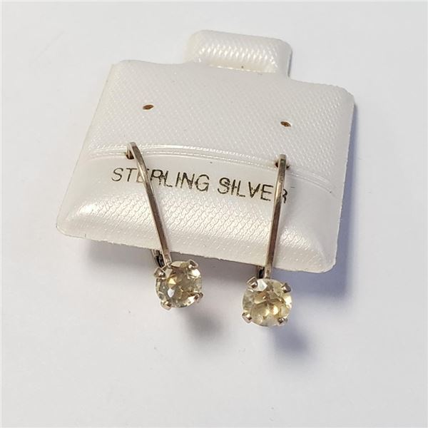 Silver Citrine(0.5ct) Earrings, Made in Canada, Suggested Retail Value $120