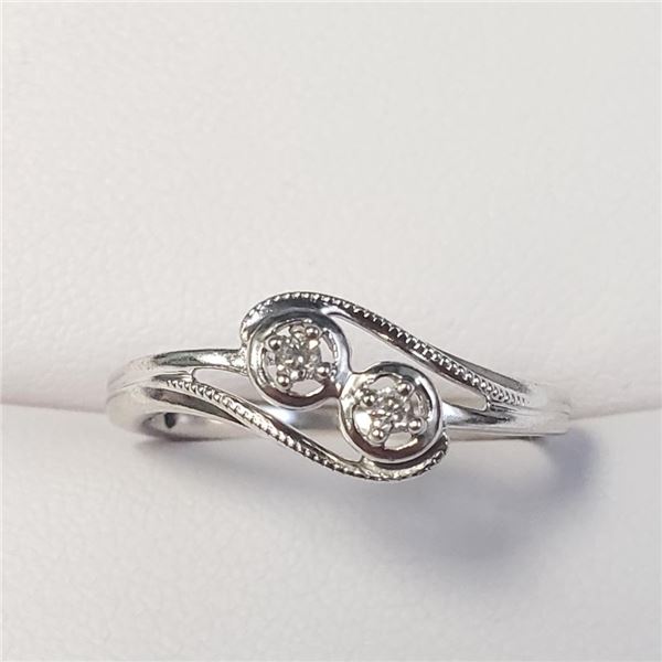 Silver Diamond(0.08ct) Ring, Suggested Retail Value $500