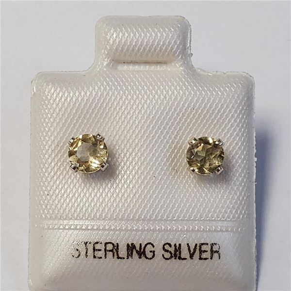 Silver Citrine(0.5ct) Earrings, Made in Canada, Suggested Retail Value $100