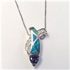 Image 1 : Silver Opalite And Tanzanite 18" Necklace, Suggested Retail Value $200