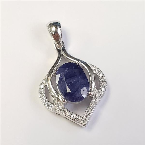 Silver Sapphire Pendant, Suggested Retail Value $300