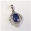 Image 1 : Silver Sapphire Pendant, Suggested Retail Value $300