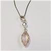 Image 1 : Silver Rose Quartz And Blue Topaz 18" Necklace, Suggested Retail Value $160