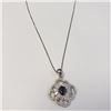 Image 2 : Silver Sapphire And Cz 18" Necklace, Suggested Retail Value $240