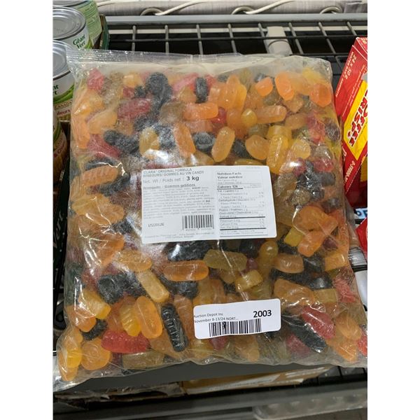 CASE LOT - Clara Original Formula Winegums 3 KG