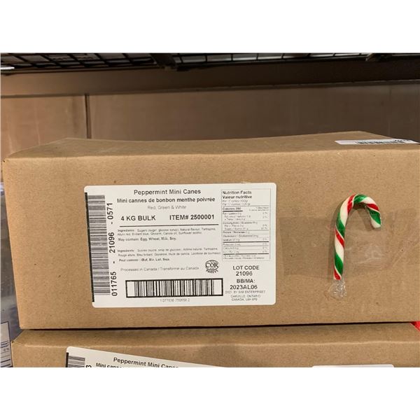 CASE LOT - Peppermint Mini Canes 4KG Bulk Case