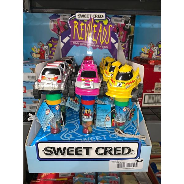CASE LOT -Sweet Cred RevHeads Remote Control Cars with Tube Of Jelly Beans Lot of 12