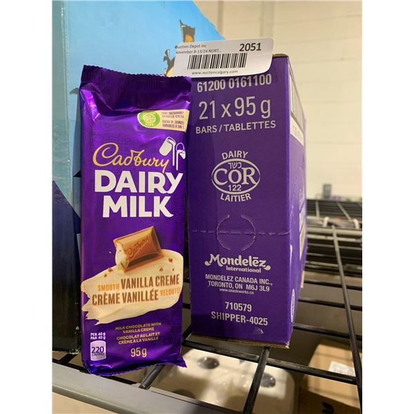 CASE LOT - Cadbury Dairy Milk Smooth Vanilla Creme Milk Chocolate 21 x 95g