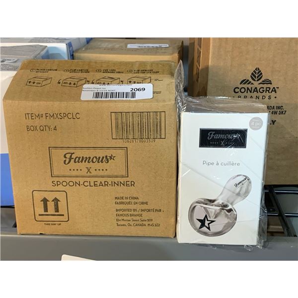 CASE LOT - Famous X Spoon Clear Inner Spoon Pipe x's 4