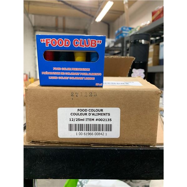 CASE LOT - Food Club Food Coloring 4pk 12 x 25ml