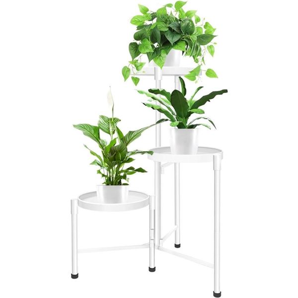 ZOXILEN 3 Tier Metal Corner Plant Stand Indoor Outdoor, Heightened widened 30'' Tall Multiple Flower
